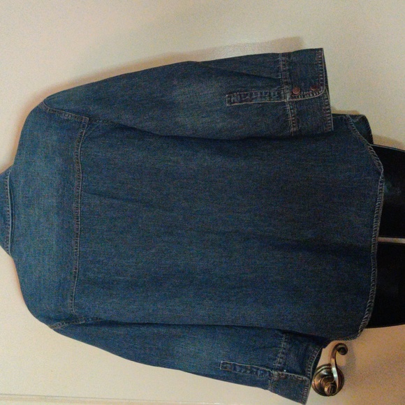 Old Navy Vintage Jean Blouse 100% Cotton 3/4 Sleeve Snap Buttons - Picture 2 of 6
